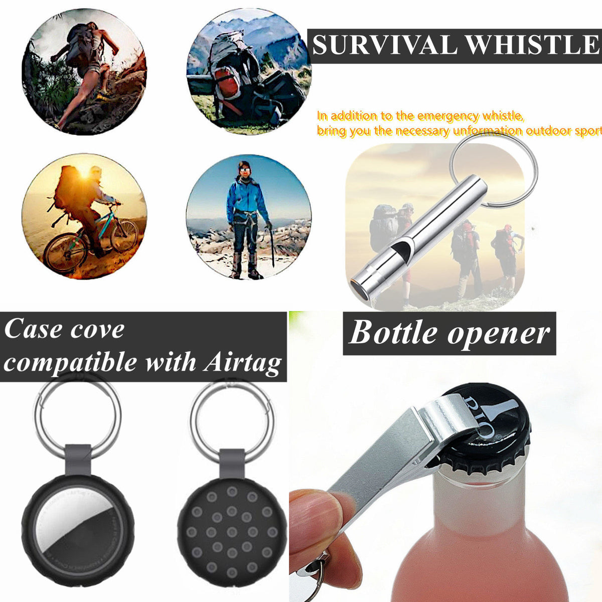 BATUMEYE Gift Set for Woman with Pom Pom Ball, Lip Balm Lanyard, Card Holder, Whistle, Travel Bottle Holder, BottleOpen Dot Black