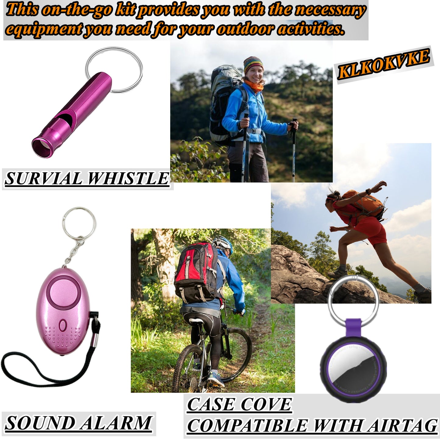 BATUMEYE Gift Set for Woman with Pom Pom Ball, Lip Balm Lanyard, Card Holder, Whistle, Travel Bottle Holder, BottleOpen,  Seatbelt Cutter Marble Purple
